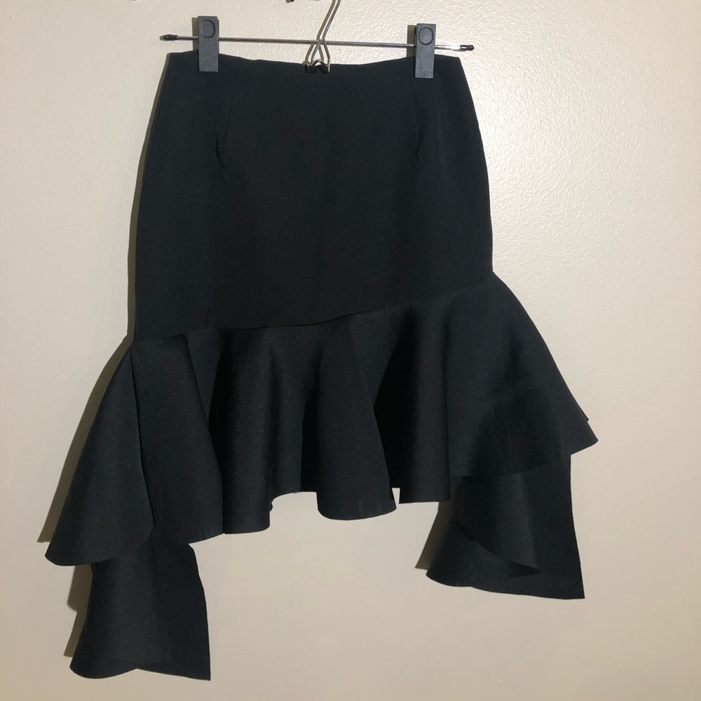 Black mini designer skirt